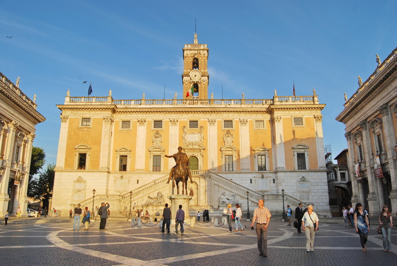 29 - The Palazzo Senatorio in the Piazza del Campidoglio on the Capitoline Hill in Rome, Italy